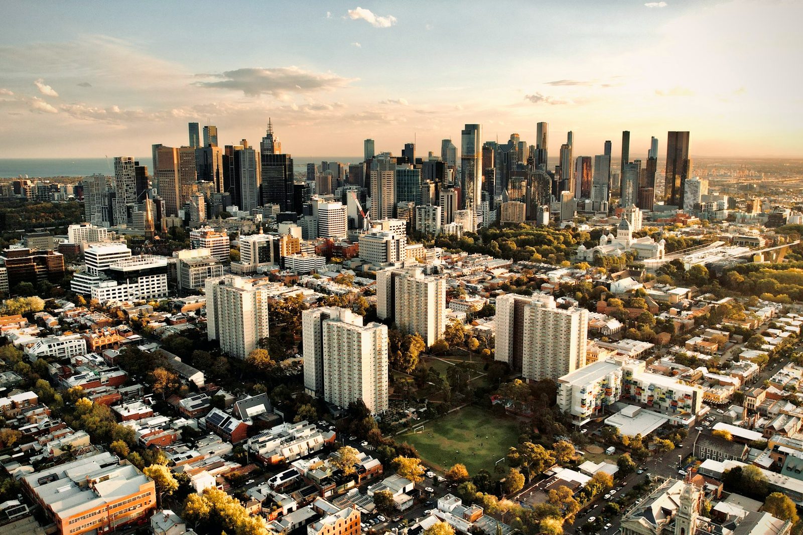 Australian cityscape at golden hour